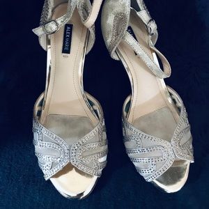 Alex Marie Gold glitter rhinestone sandals